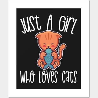 Just A Girl Who Loves Cats Gift print Posters and Art